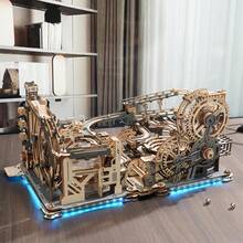 Robotime ROKR Marble Night City 3D Wooden Puzzle - 294-Piece Mechanical Pinball Track Model With Crank, Dynamic Track System, Tabletop Decoration, Adult DIY Project - LG01-connector Kit - View 5