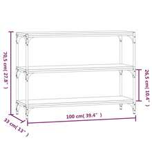 vidaXL Biblioteca Chêne Sonoma 100x33x70,5cm Bois d'ingénierie acier - Castanho - Ver 9