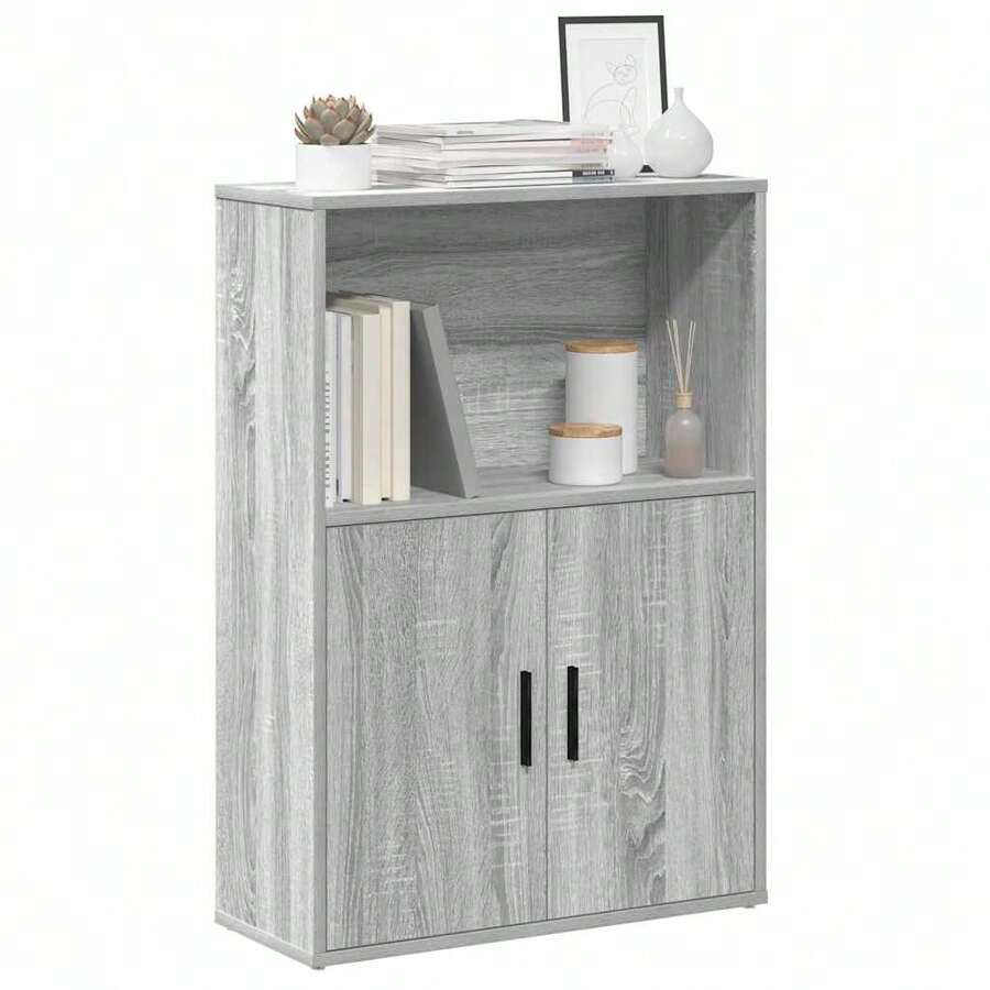 vidaXL Bibliothèque sonoma gris 60x24x85 cm ingénierie du bois - Gris - Voir 1