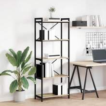 vidaXL Étagère Chêne Sonoma 60 x 30 x 155 cm Bois d'ingénierie - Tabac - Voir 1