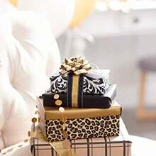 American Greetings - Papel de regalo reversible caf para todas las ocasiones, papel kraft y cuadros (1 rollo jumbo, 175 m2 Pies.) - kraft y cuadros - Ver 7