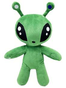 34厘米/13.39英寸外星人毛绒玩具，绿色大眼睛外星人动漫毛绒玩具，柔软外星人创意礼物，生日派对家居房间装饰，圣诞节万圣节 - 綠色 - 查看 8