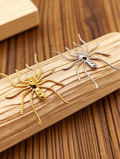 1pc Stainless Steel Exaggerated Spider Pendant, Unique Hip-Hop Style Accessory, Funny Party Decoration