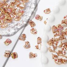 4Amazonia 50颗卡通可爱树脂水豚珠子美甲饰品创意仓鼠动物美甲装饰配件，适用于DIY美甲工艺 - 彩色 - 查看 6