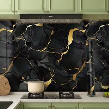 ucdfi 1卷厨房防油耐热自粘墙纸，家居装饰，适用于客厅、浴室，防水炉灶墙面大理石瓷砖贴纸 - 彩色 - 查看 9