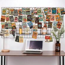 50张复古汽车工业风墙贴套装，精美明信片，复古小海报，适合房间家居装饰，照片收藏墙面艺术展示，是青少年宿舍和卧室美学装饰的理想之选。