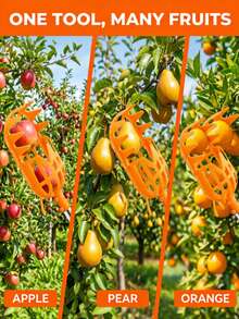 1个塑料高空采摘工具，配有轻质塑料制成的笼状网袋。用于从高处/树枝上采摘水果/户外采摘水果。操作轻松省力，易于瞄准。是一款户外园艺采摘工具。 - 黃色 - 查看 8