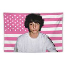 Mike Finn Wolfhard Celebrity Tapestry Thing Pink American Flag Print Stranger - Dorm Room Essential Wall Hanging For Bedroom & Living Room Decor - 彩色 - 查看 7
