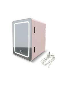 Mini Refrigerador con Espejo LED, Capacidad de 4L, Estante Extraíble y 2 Alturas. Ideal para Skincare y Oficina. Bluelander - Rosa - Ver 7