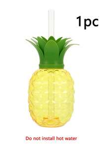 4/1pc-500ml/16.91 Oz Pineapple And Strawberry Shaped Drink Cups ,Hawaii Sippy Cup Cartoon Fruit Straw Cups Party Sippy Cup Strawberry And Pineapple Shaped Cup , Drink Cups With Straw And Strawberry Pendant Beverage Juice Mug For Party Strawberry Drinking - Multicolor - View 15