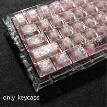 119 Keys Pink Carbon Fiber Textured Side-Printed Keycaps - Pink - View 2