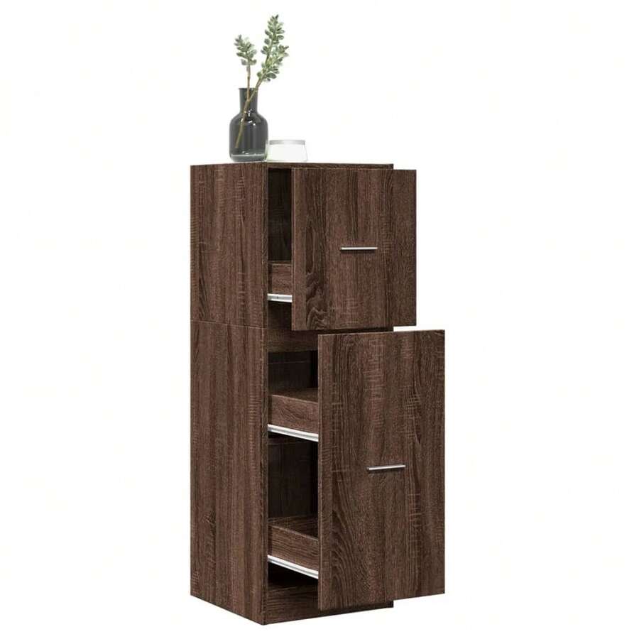 vidaXL Armadio da farmacia marrone chêne 40x41x118 cm in legno d'ingegneria - Castano - Visualizzare 1