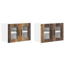 vidaXL Armoire de cuisine 2 pcs Bois ancien 60 x 31 x 40 cm - Tabac - Voir 2