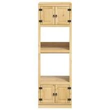 vidaXL Armoire avec étagère Miel 66 x 58 x 207 cm Pin solide - Tabac - Voir 6