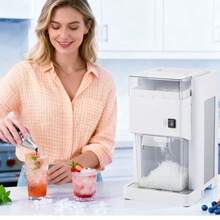Máquina de afeitar hielo comercial, trituradora eléctrica grande de cubo de hielo 1.91QT / 1.8L con motor premium de 300W, cuchillas de acero inoxidable, para la fiesta en casa de la conservación de mariscos de la mezcla de barras, blanco - Motor de 1.91QT / 1.8L - Ver 9