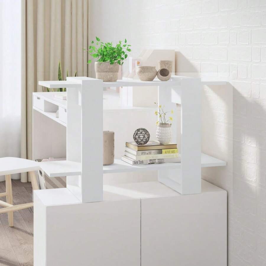 vidaXL Bibliothèque/Séparateur de pièce Blanc 80x30x51 cm - Blanc - Voir 1