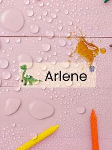 1/32/64/128/256 Pcs Customizable Name Stickers, Waterproof And Oil-Proof Labels, Cartoon Dinosaur Pattern Stickers, Paper Name Labels, Personal Items - Multicolor - View 6