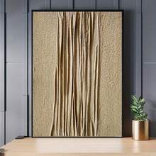 Handcrafted Beige Abstract Oil Painting Canvas - Minimalist Modern Wall Art, Frameless Decorative Panel For Living Room, Bedroom, Home Office - Chic Textured Interior Design, Indoor/Outdoor Use, Room Decor - Multicolor - View 7