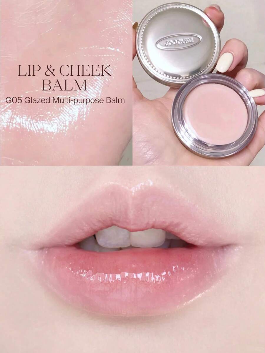 JOOCYEE Bálsamo labial y colorete con efecto borracho, edición limitada de bálsamo labial y colorete teñido, ligero, amigable con la piel, tinte multifuncional para labios y mejillas, bálsamo labial, paleta de rubor, maquillaje diario natural - #G05 Bálsamo multiusos glaseado - Ver 1
