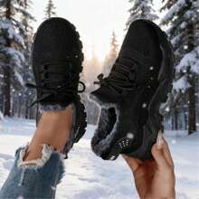 Women's Running Shoes Casual Breathable Sports Shoes Fashionable Lightweight Sneakers - Đen tuyền - Xem 3