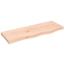 vidaXL Étagère murale 80x30x(2-4) cm bois de chêne massif non traité - Tabac - Voir 2