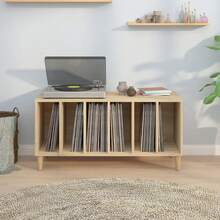 vidaXL Armario con discos chêne sonoma 100x38x48 cm de ingeniería - Marrón - Ver 3