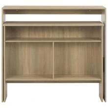 vidaXL Table de bar avec 2 dessus de table Chêne 130x40x120 cm - Tabac - Voir 4