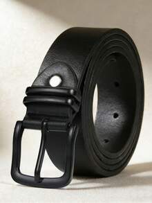 3pcs Women&Men's Black Square Metal Buckle Neutral PU Leather Adjustable Waist Belt, Suitable For Jeans, Pants, Skirts, Casual & Date Wear Fall, Autumn, Halloween - 3pcs (black + Brown + Khaki) - View 3