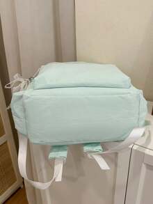 New Korean Style Chic Minimalist Casual Backpack, Durable And Versatile - Green - View 7