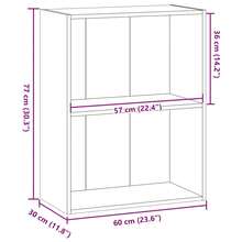 vidaXL Biblioteca chêne fumé 60x30x77 cm ingeniería de la madera - Marrón - Ver 9