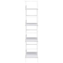 vidaXL Biblioteca 4 ebenex blanca 60x27,6x124,5 cm madera ingeniería - Blanco - Ver 5