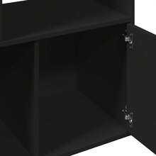 vidaXL Biblioteca preta 70x36x189 cm engenharia de madeira - Preto - Ver 7