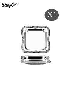 Dengcoo 1/3/6pcs Frosted Gilt Edged Cake Plate, Seasoning Plate, Butter Plate, Cup Holder, Square Cup Holder, Cup Mat, Dinner Plate, Date Plate, Candy Plate, Türkiye Black Tea Cup Plate, For Home, Cafe, Festival - Tray - View 12