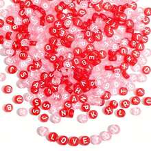 Yiwu Qiyou Accessories Co., LTD 500/200/100颗 7毫米 随机款式 粉色，情人节配色，适用于项链、手链等珠宝制作，珠子及珠子组合