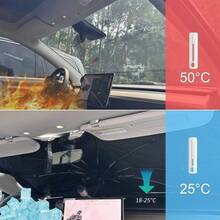 1pc Foldable Windshield Sun Shade, Car Front Window Sunshade Visor (Heat Insulation), A Practical Car Sun Protection Accessory