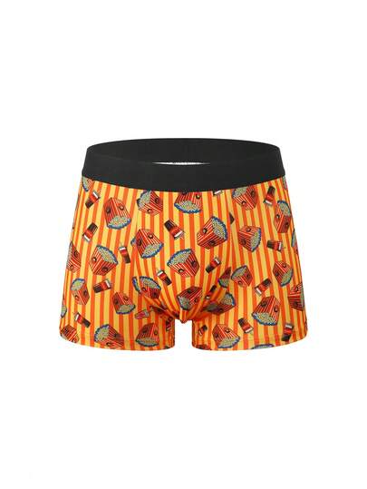 Ropa interior de hombre, pantalones cortos multicolor con estampado de patatas fritas, pantalones rectos deportivos y casuales de moda y cómodos, pantalones de pijama con cintura elástica.