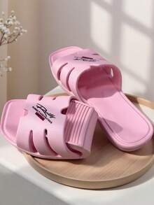 EVA材质夏季拖鞋，轻便速干，适合居家、旅行、薄底浴室穿着 - 粉色 - 查看 2