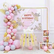 Kit de arco para Globos Cuadrados, 2x2M Arco para Globos Desmontable, Kit Aro Cuadrado Dorado para bodas, cumpleaños, fiestas, decoración de jardín, Navidad, Graduación - Dorado - Ver 5