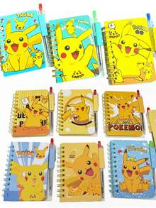 1pc Pokemon Pocket Monster Notebook With 1 Pen, Spiral Bound Memo Pad, Student Gift, Suitable For Holidays, Parties, Small Gifts (Pen And Notebook Are Random Combination) - Multicolor - View 8