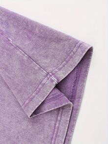 2026230G Washed Cotton High-Quality Patterned Printed T-Shirt, Vintage Christian, Made For Worship, Praise, Cassette, Men's Summer Crew Neck Short Sleeve, Suitable For Street Vintage Fashion And Outdoor Sports Leisure, Religious Gift; Unisex.,High-Quality Wax Printed Cotton Retro FashionBrand T-Shirt, Men's T-Shirt, Beach Must-Have, Men's Summer T-Shirt, Holiday Gift, Perfect Gift,Valentine's Day Gift - 紫色 - 查看 5