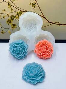 牡丹玫瑰花3D硅胶模具，DIY树脂环氧树脂粘土工艺模具