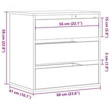 Commode d'angle vidaXL chêne sonoma 60x41x58 cm en bois d'ingénierie - Tabac - Voir 10