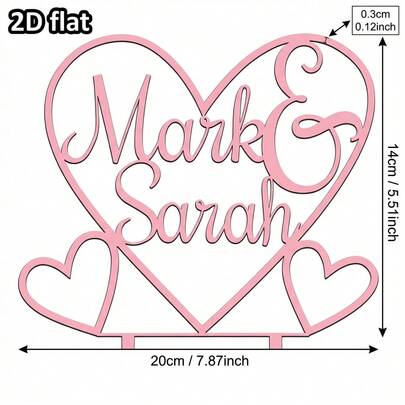 Forever Love Custom Cake Topper: Personalized Heart With Your Special Date, Romantic Wedding & Anniversary Keepsake