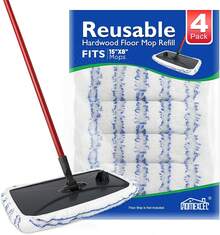 HOMEXCEL Reusable Microfiber Mop Pads Compatible With O-Cedar Hardwood Floor'N More Microfiber Mop-Mop Head Pads Refills For Wet And Dry Use-2 Pack - 4 - 查看 2