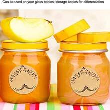 500 Uds Etiqueta Adhesiva Papel Kraft Autoadhesivo Etiquetas Redondas Pegatinas para Caja de DIY Botella de Almacenamiento - como se muestra en la figura - Ver 4