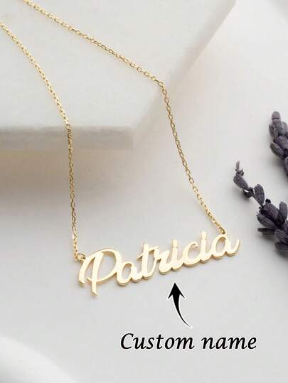 1 st [Anpassad] Personlig minimalistisk namnanpassning, smycken i rostfritt stål, lämpliga för dagliga och ceremoniella aktiviteter att bära, Anpassade namnhalsband, Damhalsband, Damsmycken, Anpassade presenter, Brudtärnepresenter, Presenter till henne, Handgjorda smycken, Alla hjärtans dag, Mors dag, Eid Al-Fitr, Presenter inför skolstarten, Personliga presenter lämpliga att ge bort