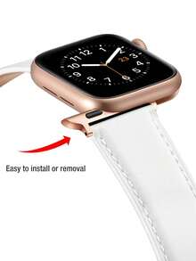 女士白色真皮舒适柔软经典表带，兼容 Ultra 3 2 1 系列 S11 S10 S9 S8 S7 S6 S5 S4 S3 S2 S1，尺寸：38mm 40mm 41mm 42mm 44mm 45mm 46mm 49mm，全新全球热门 Apple 智能手表配件表带 - 白色 - 查看 7