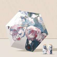 1pc UPF50+ Portable Travel Umbrella, Lightweight & Compact, Windproof & Waterproof, Foldable, Fashionable Floral Design, Suitable For Women - Multicolor - View 13