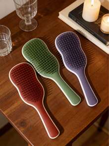 1pc Women's Banana Leaf Detangling Comb, Suitable For Long Hair, Massage Scalp, Home & Outdoor Use - Multicolor - View 10