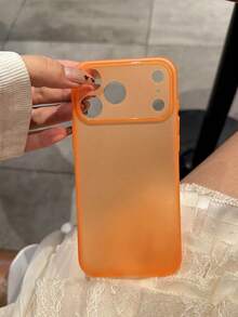 New Luxury UltraThin Matte Case Suitable For IPhone 17 Pro Max Air 16 15 14 Plus 13 12 11Pro Max Clear Translucent Shockproof Slim Lens Protection Cover - Orange - View 6